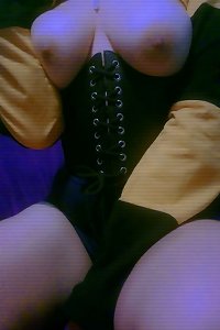 big damsel seductively posing in lingerie