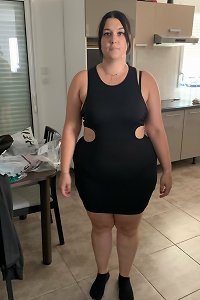 A large, curvy woman enjoying self sheer pleasure