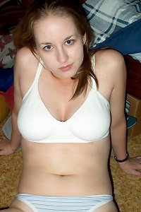 curvy bbw damsel seductively posing in underwear She is demonstrating her body off